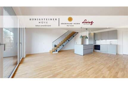 Moderne Eleganz auf zwei Ebenen helle 3-Zimmer-Maisonettewohnung mit Burgblick| KÖNIGSTEINER HÖFE