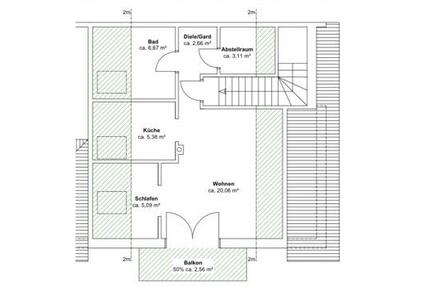 Helle 2- bzw. 1,5-Zimmer-Wohnung mit Balkon in Thannhausen