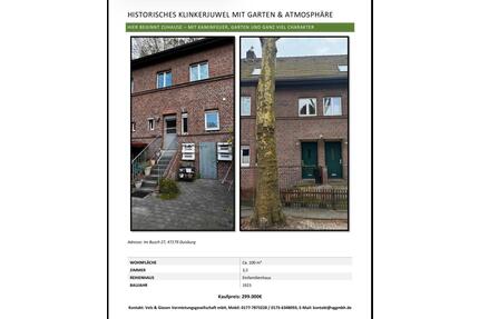 Historisches Klinkerjuwel mit Garten & Atmosphäre - Duisburg Walsum
