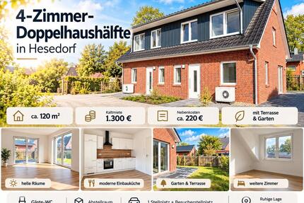 Moderne 4-Zimmer-Doppelhaushälfte mit Terrasse und Garten - Zeven