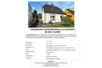 Wohnhaus zu vermieten - 1.150,00&nbsp;EUR Kaltmiete, ca.&nbsp; 107,00&nbsp;m&sup2; in Süderbrarup (PLZ: 24392)