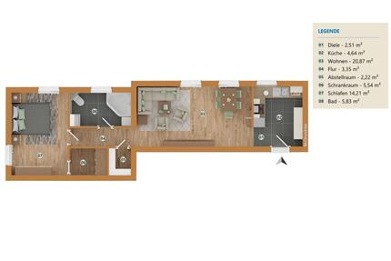 Sehr schöne 2-Zimmer-Dachgeschoßwohnung zu verkaufen - Grafenwiesen