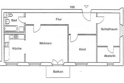 Reserviert! Hübsche 3-Raumwohnung mit Abstellraum und Balkon (206185) - Bad Freienwalde (Oder)