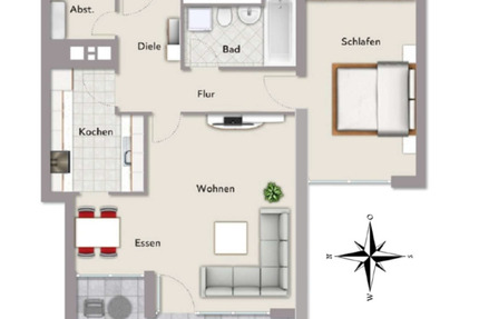 2,5 Zimmer-Wohnung, in ruhiger und grüne Wohnumgebung - Roth