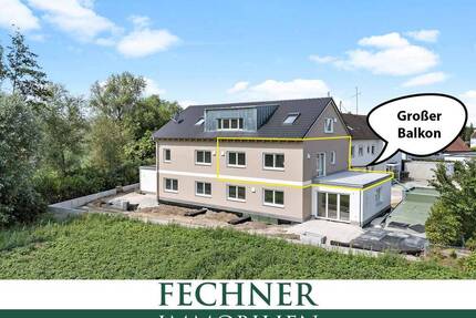 NEUBAU: Ingolstadt-Süd (Hundszell) 2-Zimmer-Etagenwohnung (1. OG) mit großer Dachterrasse (27,42m²)