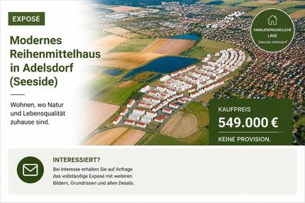 Modernes Reihenmittelhaus mit Studio,Dachterrasse & Garten BJ2017 - Adelsdorf