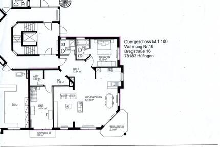 Helle 3-Zimmer-Wohnung mit 2 Terrassen in 78183 Hüfingen – 117 m²