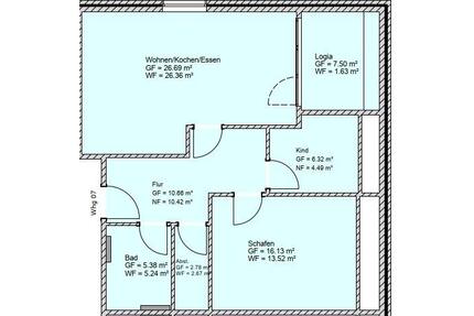 [TSP#850] helle 3-Zimmer-Wohnung in zentraler Lage von Dornum mit Balkon