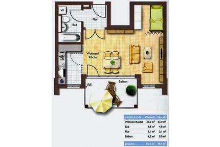 provisionsfrei: helle 1,5-Zimmer-Wohnung mit TG Stellplatz - Unterföhring
