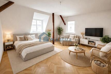 IN RENOVIERUNG: 1-Zimmer-Wohnung mit Parkettfußboden, Bad mit Fenster & Aussicht auf die Domspitze - Schwerin Altstadt