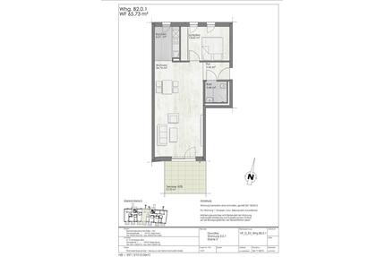 EG-Wohnung mit Terrasse - 800,00&nbsp;EUR Kaltmiete, ca.&nbsp; 65,73&nbsp;m&sup2; in Regensburg (PLZ: 93055) Brandlberg