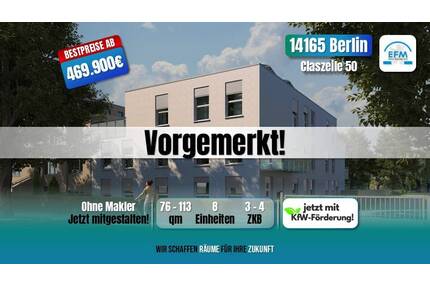 ++BESTPREIS++ NEUBAU 3 ZKB MIET-ENERGIESPAREND altersgerecht in begehrter Lage Berlin-Zehlendorf