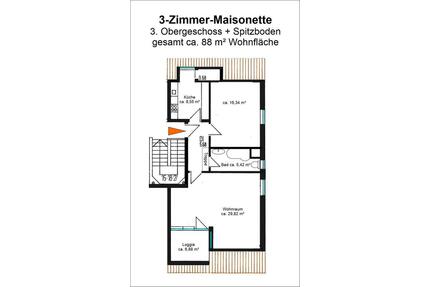 Geräumige und helle 3-Zimmer-Maisonette in Lechnähe - Augsburg Lechhausen