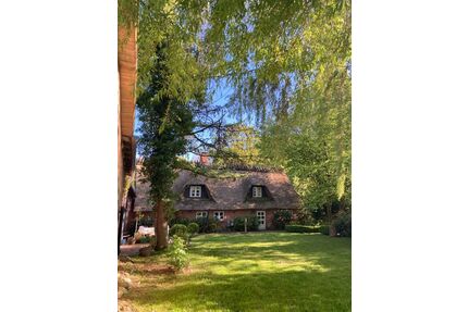 Traumhaftes Reetdach-Ein-Zweifamilienhaus mit parkähnlichem Garten in Angeln - Scheggerott