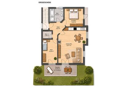 Provisionsfreie 3-Zimmer-Erdgeschosswohnung mit Garten und Garage - Scheyern