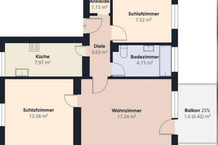 Hochzoll Augsburg 3,5 Zimmer 1400€ Warm mit Küche