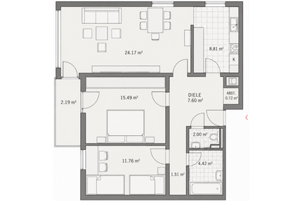 Wohnung zum Kaufen in Grassau 279.000,00 € 78.77 m²
