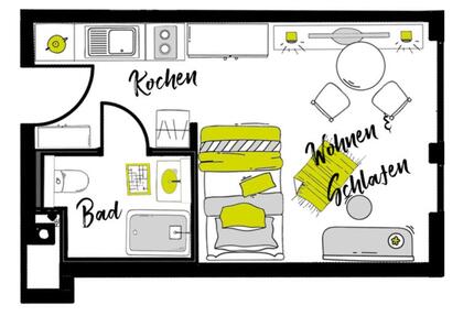 Möblierte Wohnung - Typ: Komfort - Nur für Studenten & Azubis - Ingolstadt Nordost