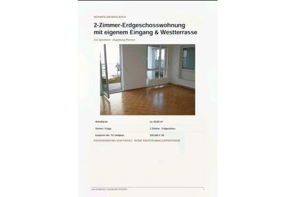 2-Zimmer-EG-Wohnung - 350.000,00&nbsp;EUR Kaufpreis, ca.&nbsp; 69,80&nbsp;m&sup2; in Augsburg (PLZ: 86157) Pfersee
