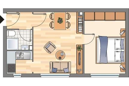 Gemütliche 2-Zimmer-Etagenwohnung in Flensburg – 32,25 m² auf Etage E rechts