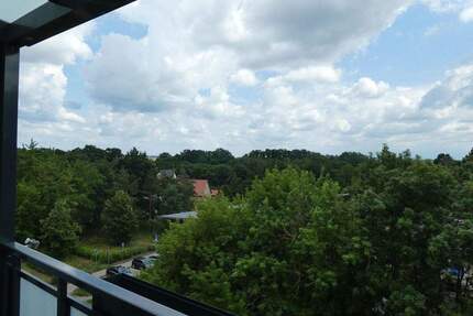 Blick über Bad Düben von oben...Balkon + Einbauküche!