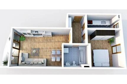 helle 2-Raum-Wohnung mit Balkon und Tiefgaragenstellplatz - Waldheim
