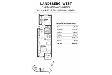 Für Kapitalanleger: 2 ZKB Wohnung in Landsberg West; Südbalkon - Landsberg am Lech Ellighofen