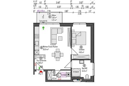 Neubauwohnung inkl. EBK, Balkon, Stellplatz, Badmöbel, Ankum