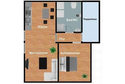 Großzügig geschnittene 2-Zimmer-Dachgeschosswohnung mit Weitblick - Bad Nauheim