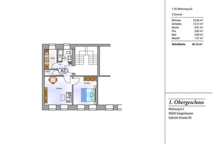 helle 2-Zimmer-Wohnung in Sangerhausen, Kylische Straße 50