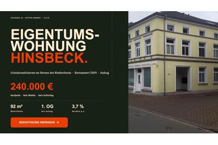 EIGENTUMSWOHNUNG IN HINSBECK - 240.000,00&nbsp;EUR Kaufpreis, ca.&nbsp; 92,00&nbsp;m&sup2; in Nettetal (PLZ: 41334)