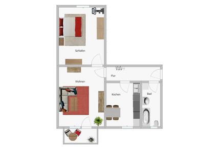 zentral gelegene Wohnung im.2 Obergeschoss mit Balkon - Vilsbiburg