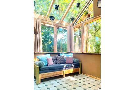 Ferienhaus Glashaus Landhaus mit Sauna und Badezuber - Zernien