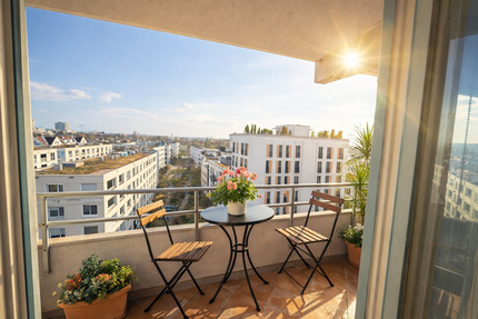 von privat: Sonnige 2-Zi.-Whg im 7. OG mit Balkon & Weitblick - München Schwabing-Freimann