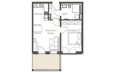 Moderne 2-Zimmer Wohnung mit Südbalkon - Erstbezug ab 01.01.2027 - Regensburg Brandlberg