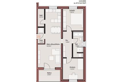 3 Zimmer Wohnung (2. OG m. Aufzug) in Gerolzhofen | Erstbez. 225