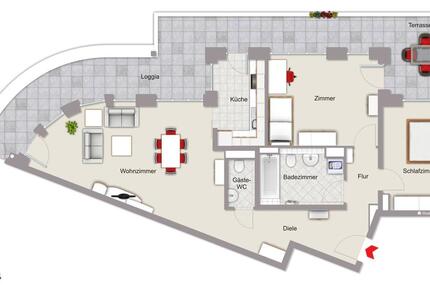 ** Hochwertige 3-Zimmer-Wohnung mit großer TERRASSE und LOGGIA am Riedberg ** - Frankfurt am Main Kalbach