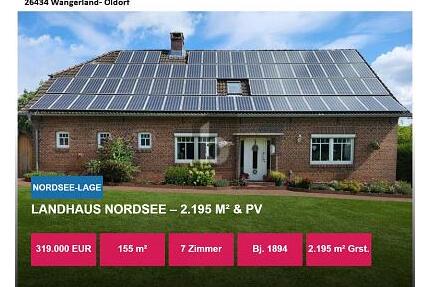 LANDHAUS NORDSEE  2.195 M² & PV - Wangerland