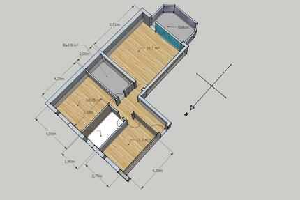 schöne Eigentumswohnung 81m² mit Parkettboden und Balkon - Wuppertal Gemarkung Langerfeld
