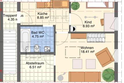 Charmante 2 Zimmer Wohnung mit zusätzlichen Dachboden (25qm) - Erlangen Bruck