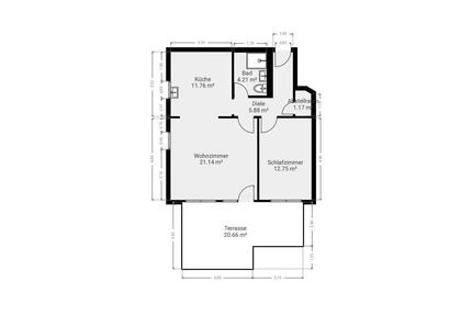 Moderne 2-Zimmer-Stadtwohnung mit Terrasse & EBK - Leonberg