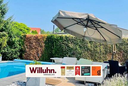 Einfamilienhaus mit Pool | West-Terrasse | Fußbodenheizung | Nebengebäude - Krostitz