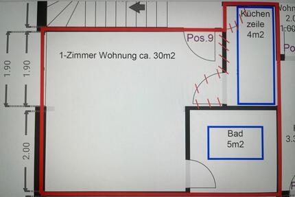 Frisch renovierte 1.Z Whg mit Einbauküche- Schorndorf Oberberken