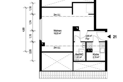 1-Raum-Dachgeschosswohnung in Lichterfelde (Schorfheide)