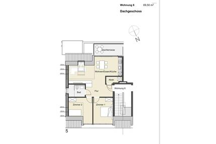 Neubauwohnung Dachgeschoss - 598,00&nbsp;EUR Kaltmiete, ca.&nbsp; 69,50&nbsp;m&sup2; in Ostbevern (PLZ: 48346)