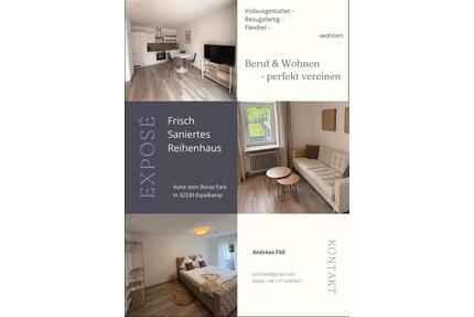 Möbliertes Reihenhaus mit Garten, Espelkamp Zentrum,Pauschalmiete