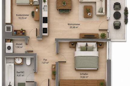 Freundliche 3-Zimmer-Familienwohnung - Kernsaniert und nur 5min von der S-Bahn Karlsfeld - Karlsfeld-Allach-Untermenzing