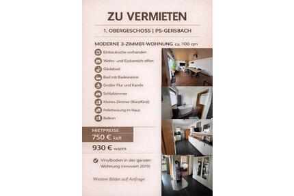 Wohnung zu vermieten! - 930,00&nbsp;EUR Kaltmiete, ca.&nbsp; 95,00&nbsp;m&sup2; in Pirmasens (PLZ: 66954) Fehrbach