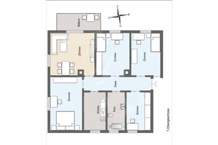 Lichtdurchflutete 5-Zi-Whg. mit neuer EBK, Balkon&Garten in Aalen
