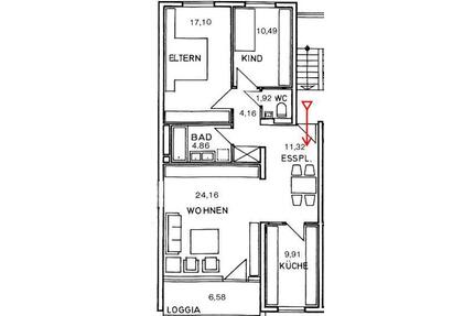 Sonnige 3,5-Zimmer-Wohnung mit Tiefgarage - Nürnberg Gebersdorf